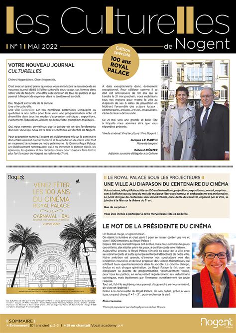 Les Culturelles De Nogent Nouveau Journal D Di La Culture Donnez