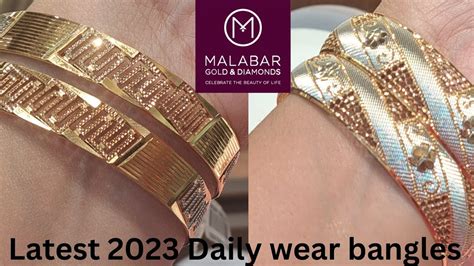 22 CT Gold Daily Wear Latest Bangles Malabar Gold And Diamond Rodium