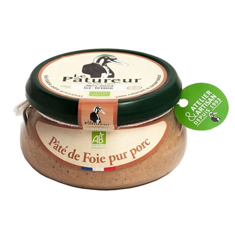 LE PATUREUR Pâté de foie bio pur porc 150g pas cher Auchan fr