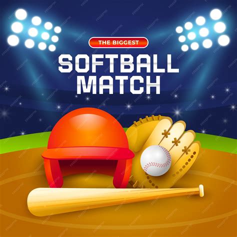 Premium Vector Softball Illustration