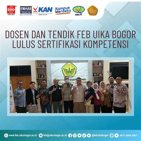 Dosen Dan Tendik Feb Uika Bogor Lulus Sertifikasi Kompetensi