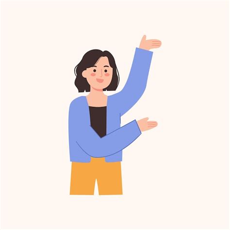 Premium Vector Woman With Pointing Finger