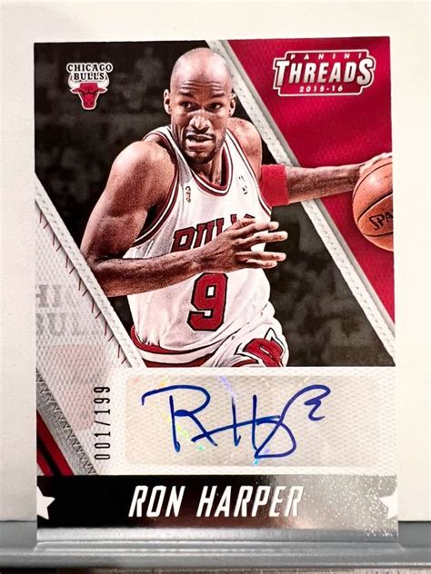 First No 001 199枚 Auto 15 Panini Ron Harper ロン ハーパー NBA 直筆 サイン Bulls