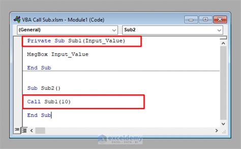 How To Call A Sub In VBA In Excel 4 Examples ExcelDemy