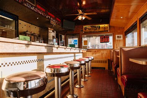 "Empty Diner Restaurant Interior With Stool" by Stocksy Contributor ...