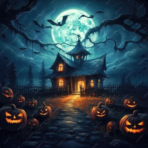 Premium Ai Image Happy Halloween And Scary Night Background