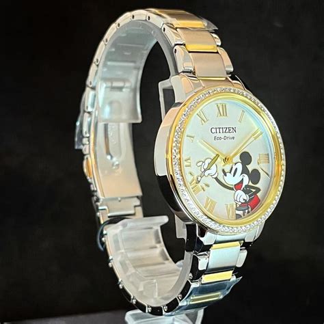 Citizen Eco Drive FE7044 52W Micky Mouse Plata Oro 5Bar Cuarzo Reloj De