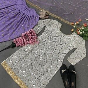 Purple Punjabi Dhoti Salwar Kameez With Heavy Embroidery Work For Women