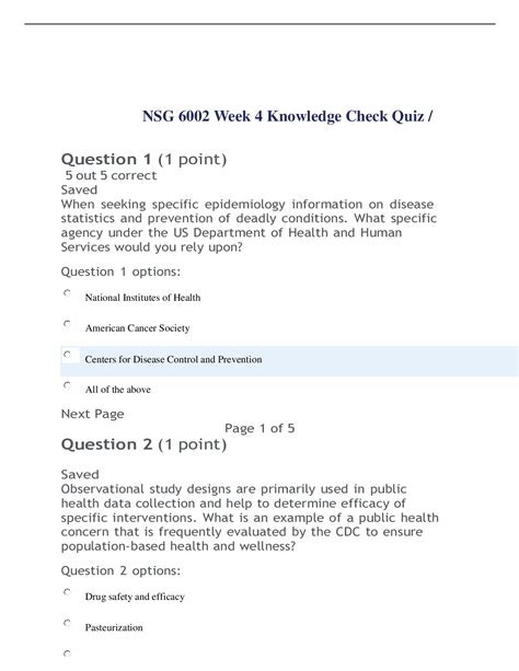 Nsg Week Knowledge Check Quiz Nsg Week Quiz Knowledge