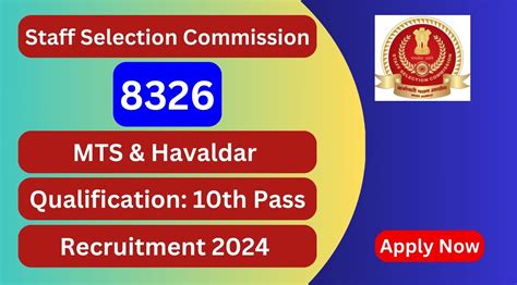 SSC MTS Recruitment 2024 8326 Posts Apply Now Tamilanguide