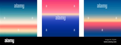 Early Sunrise Or Late Sunset Colorful Gradients Background Set Smooth