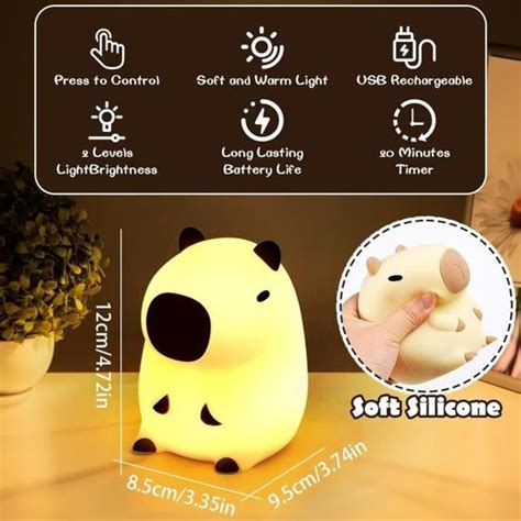 Capybara Veilleuse Enfants Capybara Touch Control Lampe De Chevet