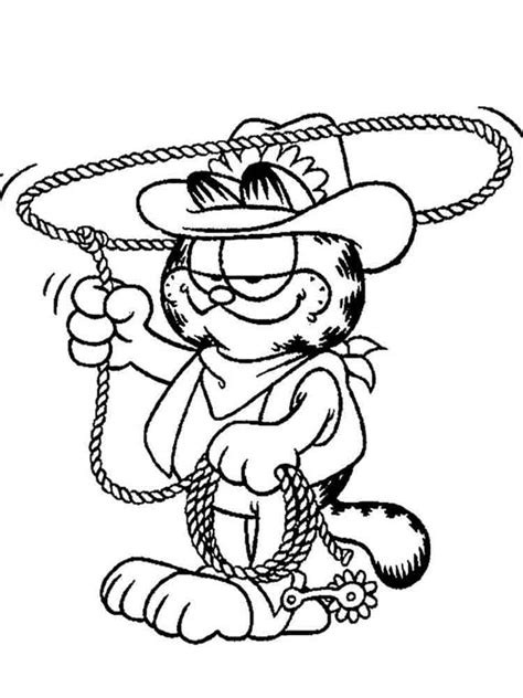 Coloriage Garfield Cowboy T L Charger Et Imprimer Gratuit Sur