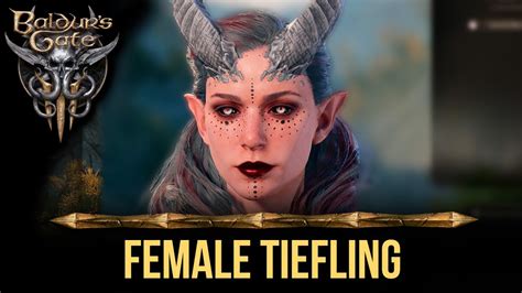 Baldurs Gate Character Creation Female Tiefling Beauty Youtube