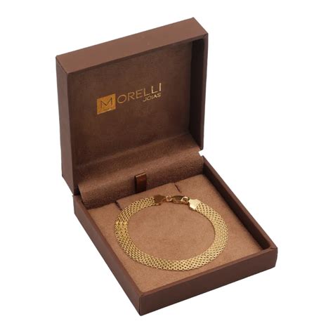 Pulseira de ouro 18k Esteira Bismarck Italy 7mm Maciça Unissex Site