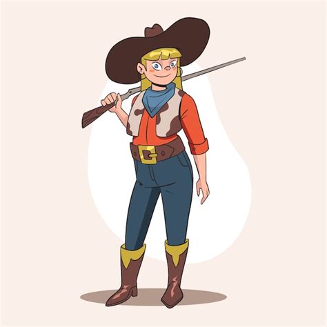 Ilustra O De Desenho Animado De Cowgirl Desenhada Vetor Gr Tis