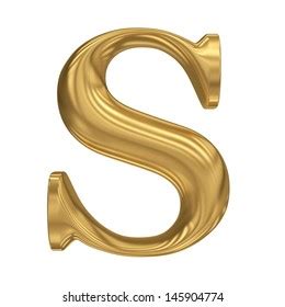 Golden Letter S Gold Solid Alphabet Stock Illustration 145904774