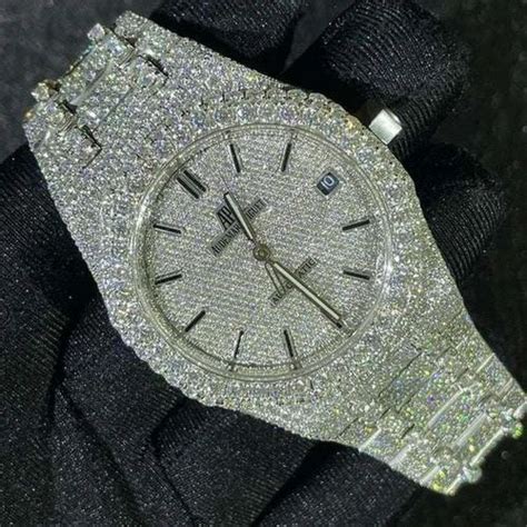 Vvs Fully Bustout Hip Hop Diamond, Stainless Steel White Gold 42mm ...