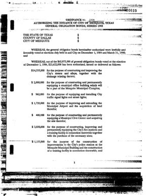 Fillable Online General Obligation Bonds Series City Of