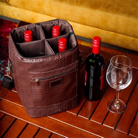 Bolsa Térmica Wine Bag Porta Vinho 4 Garrafas ou 2 Garrafas e duas