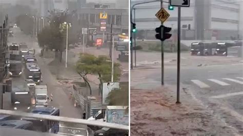 Barueri Forte Chuva Causa Alagamento No Tambor E Inunda Alameda