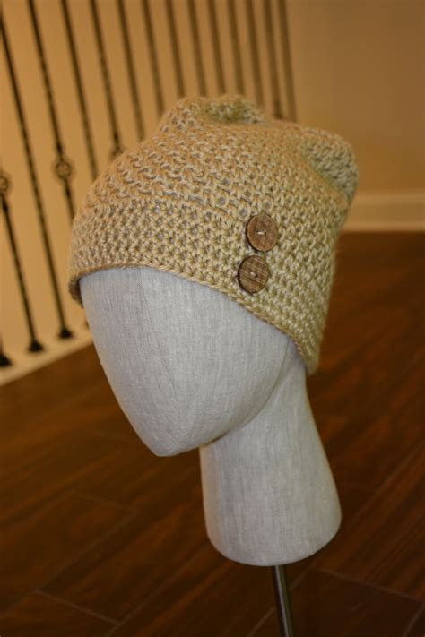 Crochet Beige Beanie Hat Accessory Toboggan Winter Etsy UK