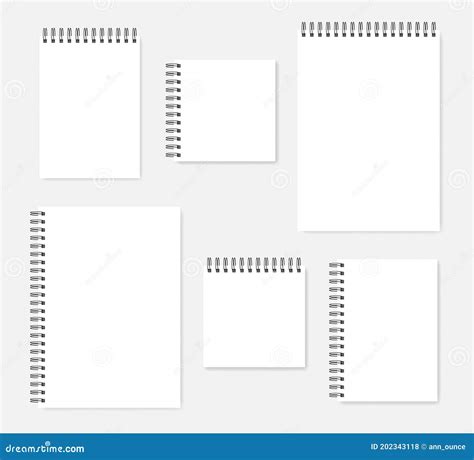 螺旋坯笔记本a4 a5正方形尺寸实感模型集 向量例证 插画 包括有 背包 纸张 填充 结算 闭合 202343118