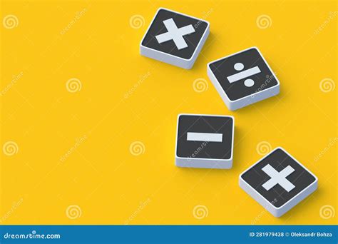 Basic Math Signs Mathematical Symbols On Buttons Stock Illustration