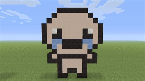 Minecraft Pixel Art Isaac From The Binding Of Isaac Youtube