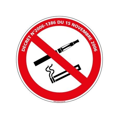 PANNEAU INTERDICTION DE FUMER ET DE VAPOTER AVEC LOI Alu Diam 350 Mm