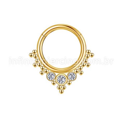 Piercing Argola A O Cir Rgico Segmento Articulado Pedras Strass