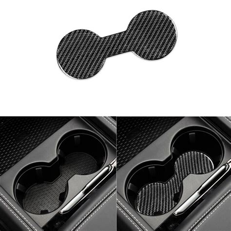 For Ford Mustang Mach E Carbon Fiber Interior Rear Cupholder Base