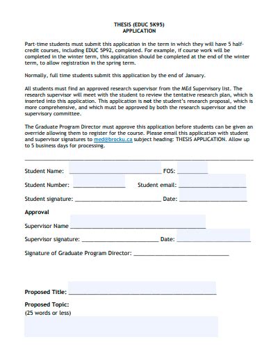 FREE 20 Thesis Application Samples In PDF MS Word