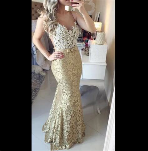 Whote And Gold Dress Gold Beaded Appliques Alluring Floor Length