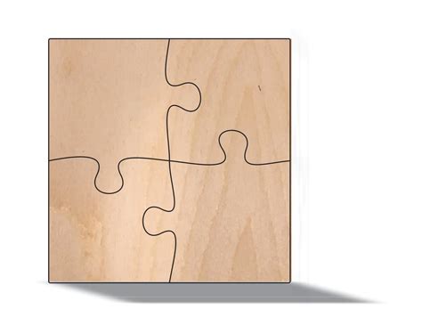 Four Piece Blank Wooden Puzzle Multiple Sizes And Wood Thickness Home