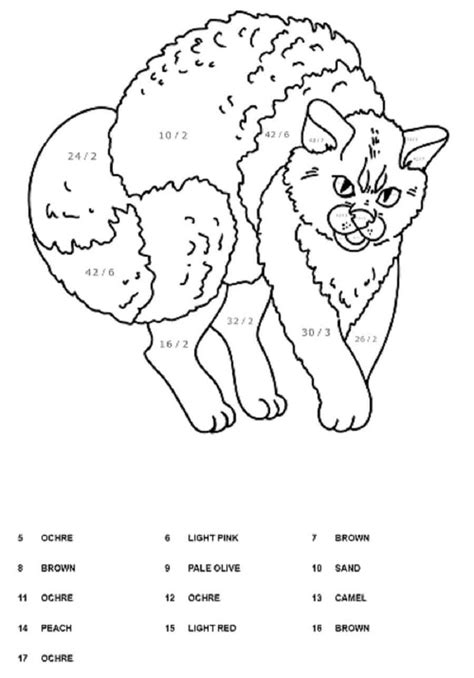 Kolorowanka Kolorowanie Według Numerów Wściekłego Kota Pobierz