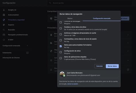 Cómo quitar el autocompletar de Google Chrome y borrar el historial de