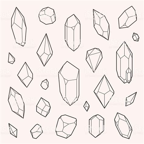 Set Of Vector Crystal Shapes Royalty Free Crystal Stock Vector