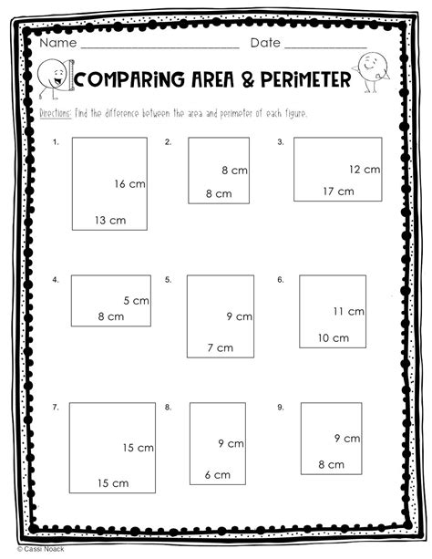 Area And Perimeter Problem Solving Comparing Area And Perimeter