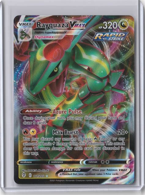 Rayquaza VMax 111 203 Ultra Rare Evolving Skies NM M Amazon