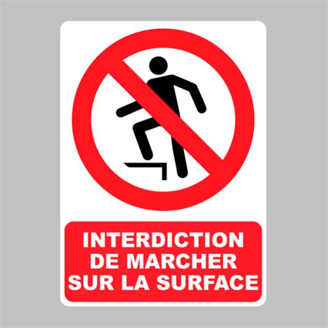 Autocollant Panneau Interdiction De Marcher Sur La Surface Zone