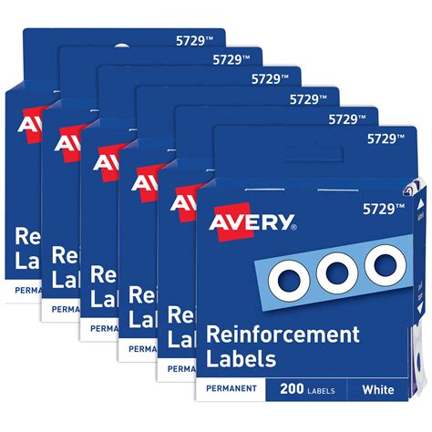 Avery® Self Adhesive Hole Reinforcement Stickers 14 Diameter Non Printable 200 Labels Per