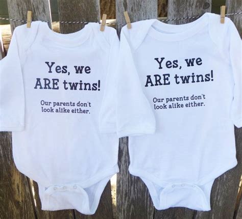 Twin Set Of Bodysuits Or T Shirts Fraternal Twins We Are Etsy In