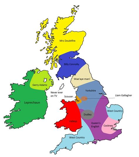 English accent map | English accent, English, Geography map