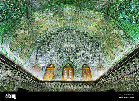 Shiraz Iran February The Interior Of Ali Ebne Hamze Holy