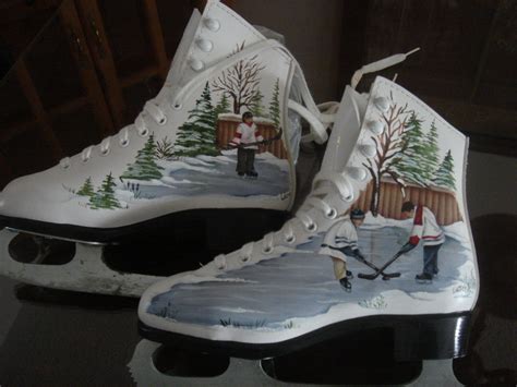 Hand Painted Skates By Liette Vanniekerk Christmas Skating Christmas