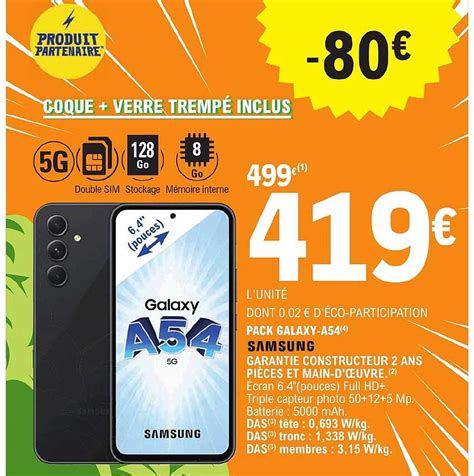 Promo Pack Galaxy A Samsung Chez E Leclerc Icatalogue Fr