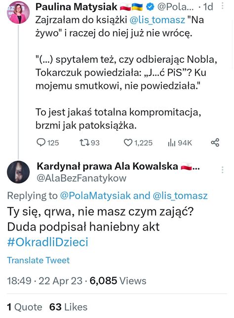 Marta Lokje On Twitter Pose Matysiak Pope Ni A Grzech Skrytykowania