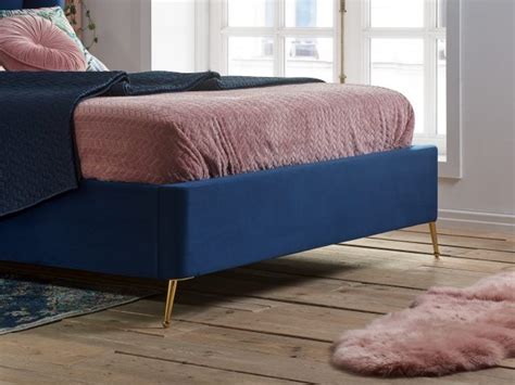 Lottie Double Ottoman Bed Midnight Blue Birlea