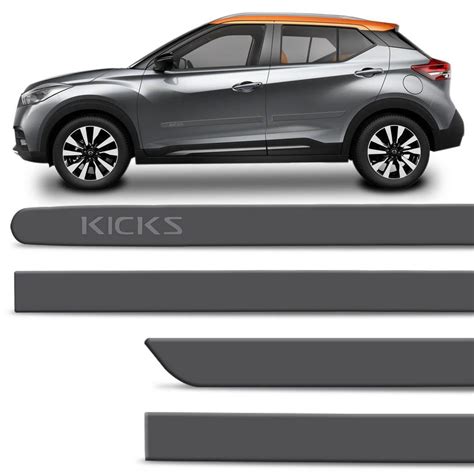 Jogo De Friso Lateral Nissan Kicks 2017 2018 2019 2020 2021 Cinza